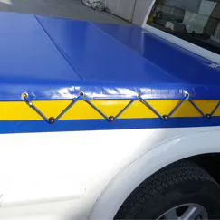 Lavorazione Telo Blu e Giallo